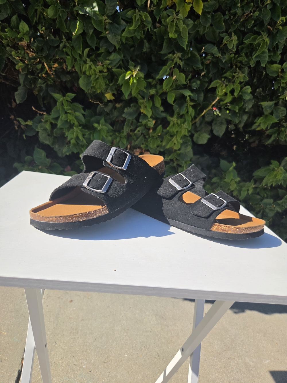 Torotto Cork Footbed Slide Sandals Women's Size 9 Black Adjustable NWOB